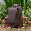 Personalized Leather Phone Belt Pouch, Retro Hiking Waist Bag