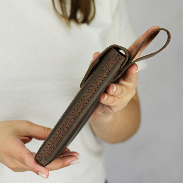 Handmade Crazy Horse Leather Phone Holster with Belt Loop, Custom Fit Case For iPhone