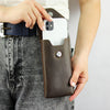 Handmade Crazy Horse Leather Phone Holster with Belt Loop, Custom Fit Case For iPhone