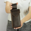 Handmade Crazy Horse Leather Phone Holster with Belt Loop, Custom Fit Case For iPhone