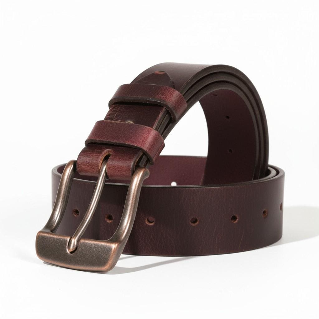 Amish Made Full Grain Buffalo Leather Belt: 1.5" Wide, USA HANDMADE