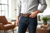 Amish Made Full Grain Buffalo Leather Belt: 1.5" Wide, USA HANDMADE