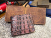 Alligator Leather Wallet, Handmade Full Grain Bifold, Personalized, Made in USA
