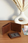 Custom Leather Wallet for Men - RFID Bifold Wallet with Optional Coin Pouch & Removable ID Flap - Personalized - Gift for Him, Dad, Husband