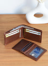 Custom Leather Wallet for Men - RFID Bifold Wallet with Optional Coin Pouch & Removable ID Flap - Personalized - Gift for Him, Dad, Husband
