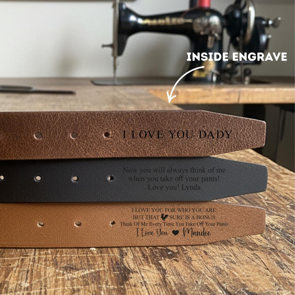 Handmade Buffalo Leather Belt for Men – Genuine Leather Belt in Tan, Brown & Black | Personalized Gift for Him, Durable Everyday Belt
