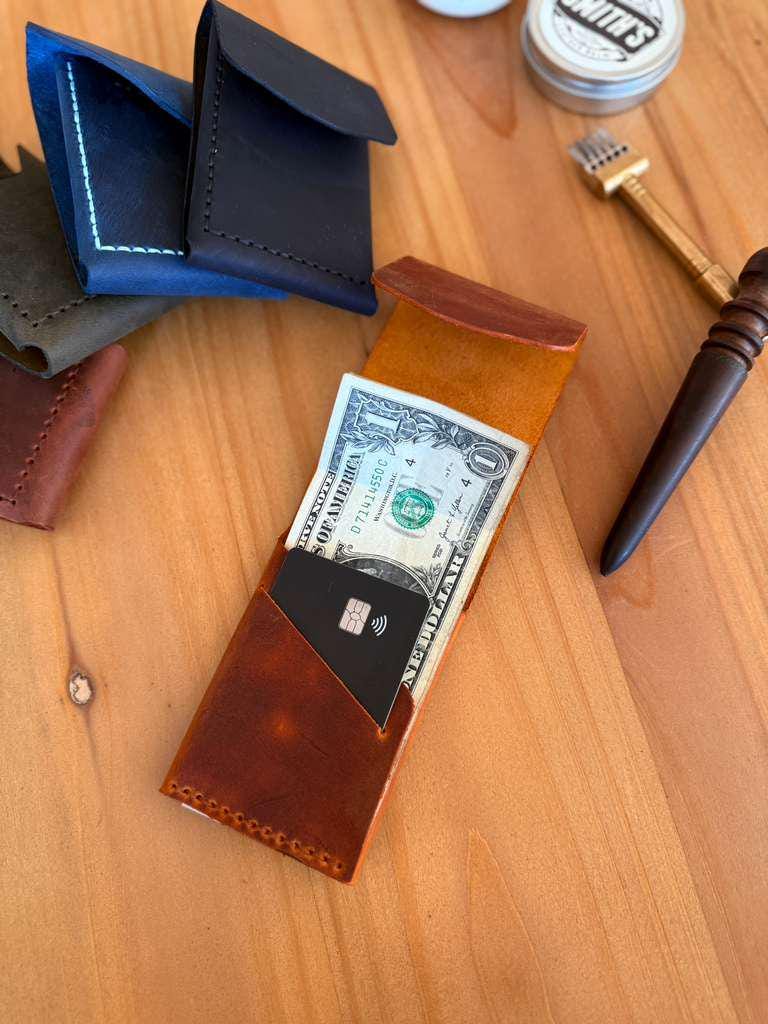 Leather Cash Wallet, Slim Card & Cash Holder, Handmade Minimalist Wallet, Front Pocket, Flap Wallet, Personalized Wallet, Everyday Wallet