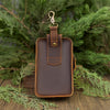 Personalized Leather Phone Belt Pouch, Retro Hiking Waist Bag