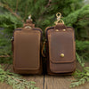 Personalized Leather Phone Belt Pouch, Retro Hiking Waist Bag