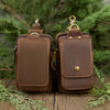 Personalized Leather Phone Belt Pouch, Retro Hiking Waist Bag