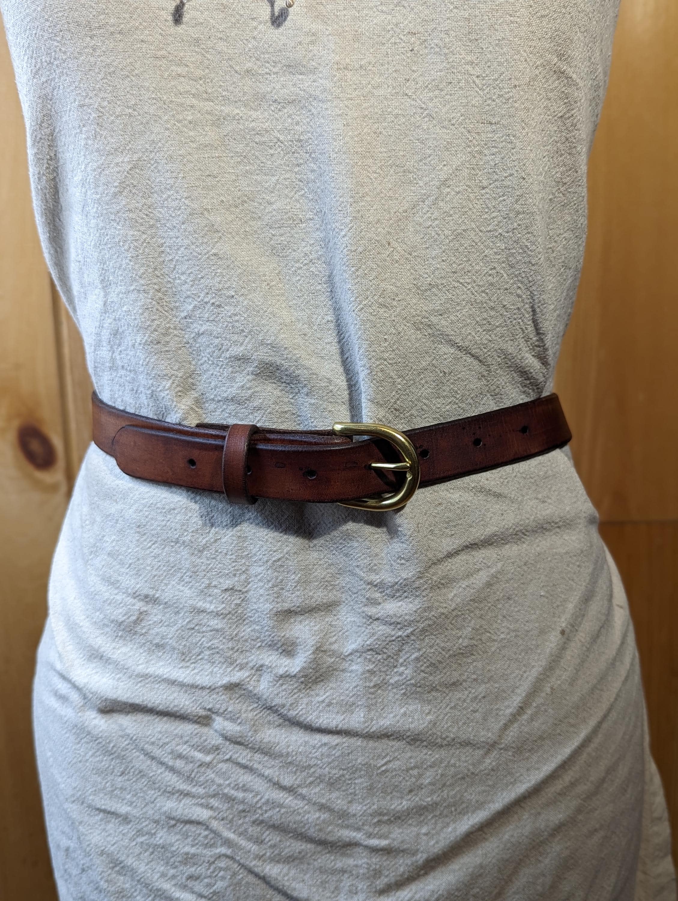 Handmade Full Grain, Cow Leather Belt: Customizable Buckle & Length, USA Made, 1" Wide