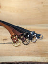 Handmade Full Grain, Cow Leather Belt: Customizable Buckle & Length, USA Made, 1" Wide