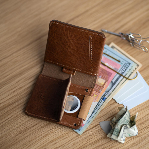 AirTag Wallet | Italian Leather Billfold 2.1, Full-Grain Leather
