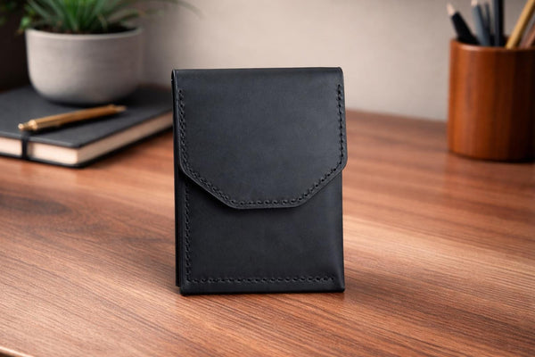 Personalized Leather Cash Wallet for Men, Full Grain Slim Front Pocket Card Holder, Handmade Minimalist Wallet, Gift for him