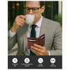 Slim Leather Front Pocket Wallet – Minimalist Card Holder with Money Clip, RFID Protection