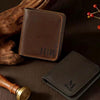 Bifold Leather Wallet Men, 4 Card Slots Zippered Coin Pocket, Crazy Horse Leather, Slim Front Pocket Wallet, RFID Blocking