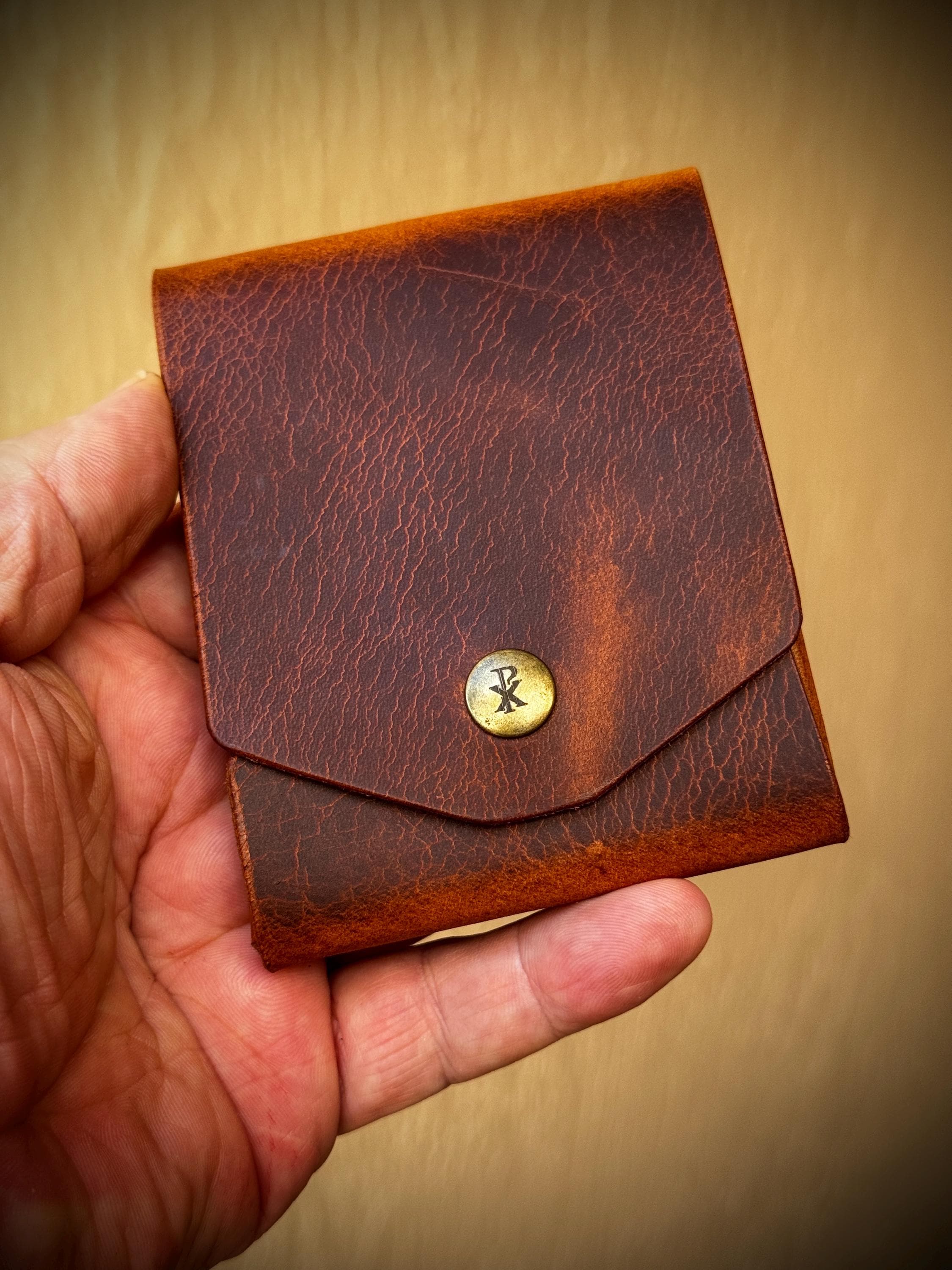 Handmade Italian Leather Wallet, Minimalist Card Holder with Pen Loop, William Tyndale