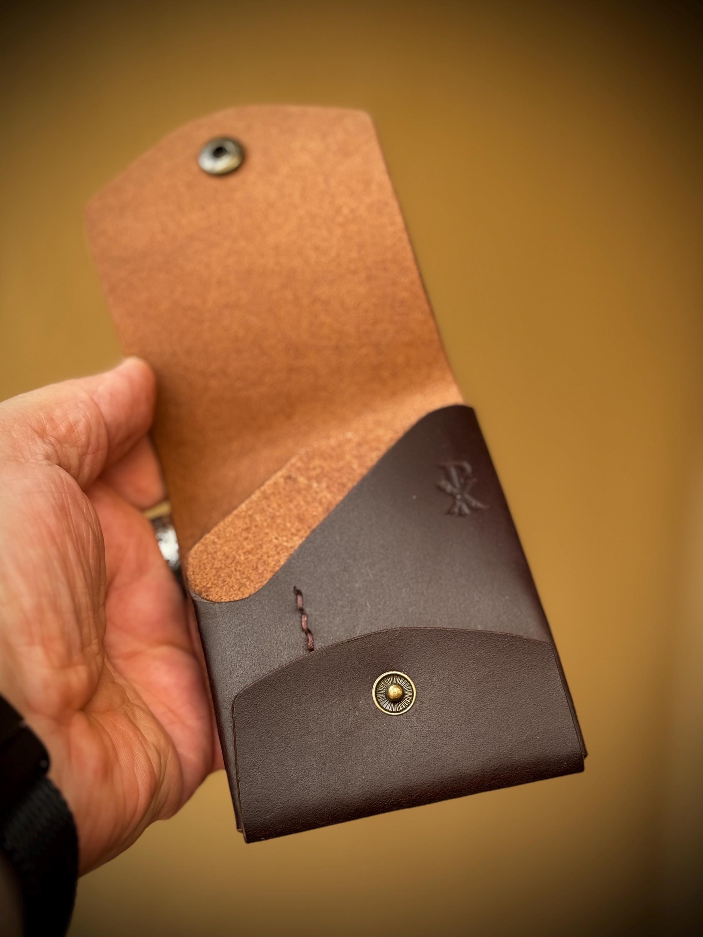 Handmade Italian Leather Wallet, Minimalist Card Holder with Pen Loop, William Tyndale