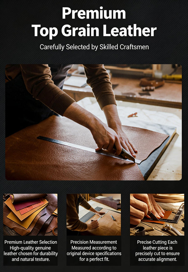 Handmade Leather iPhone Case, Full Grain Leather Cover for iPhone 17 16 15 14 13