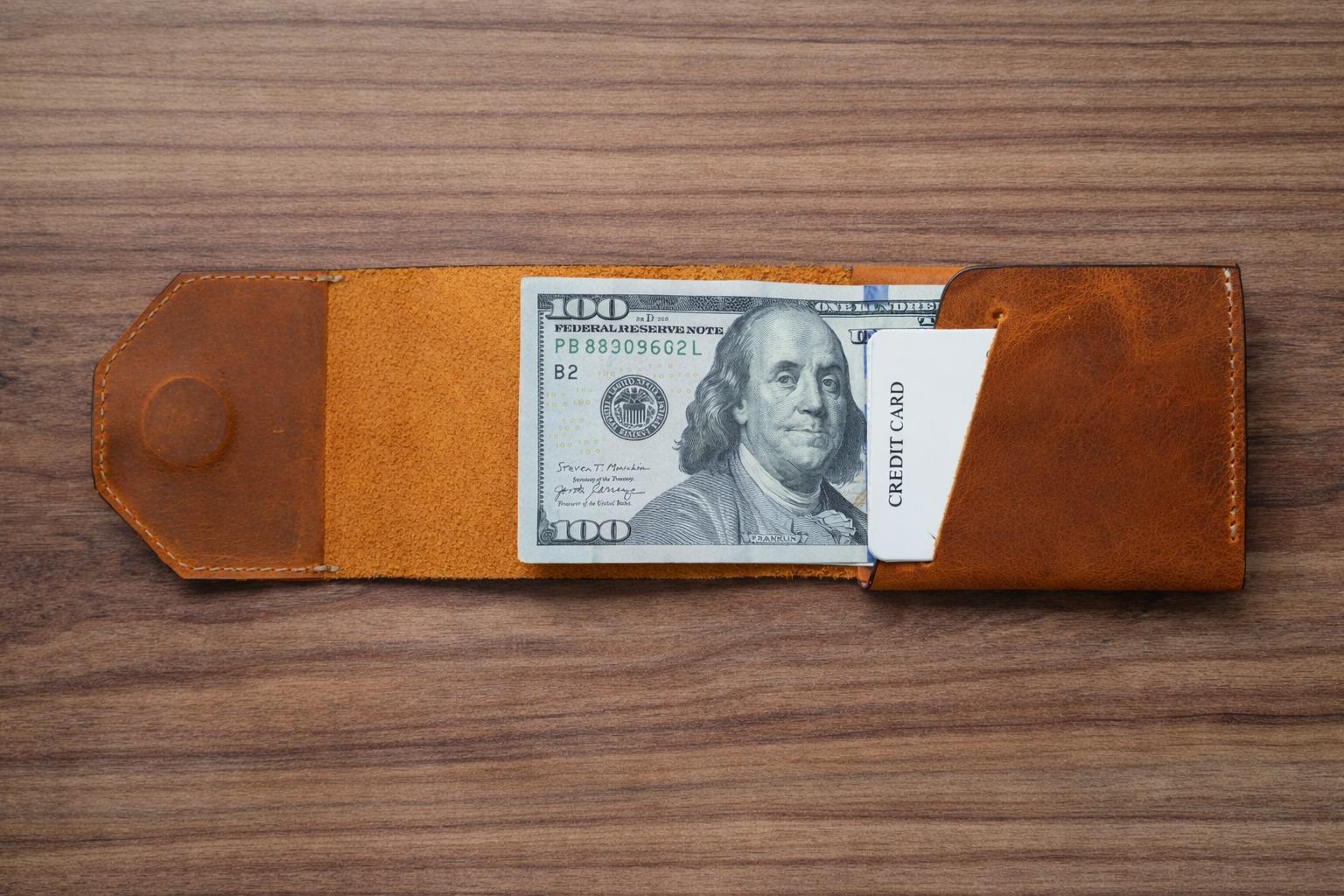 Personalized Leather Cash Wallet for Men, Full Grain Slim Front Pocket Card Holder, Handmade Minimalist Wallet, Gift for him