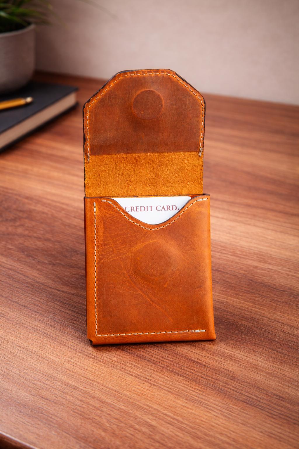 Personalized Leather Cash Wallet for Men, Full Grain Slim Front Pocket Card Holder, Handmade Minimalist Wallet, Gift for him