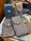 Handmade Leather Phone Case, Belt Holster, Buffalo Full Grain Leather, Made in USA