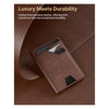 Slim Leather Front Pocket Wallet – Minimalist Card Holder with Money Clip, RFID Protection