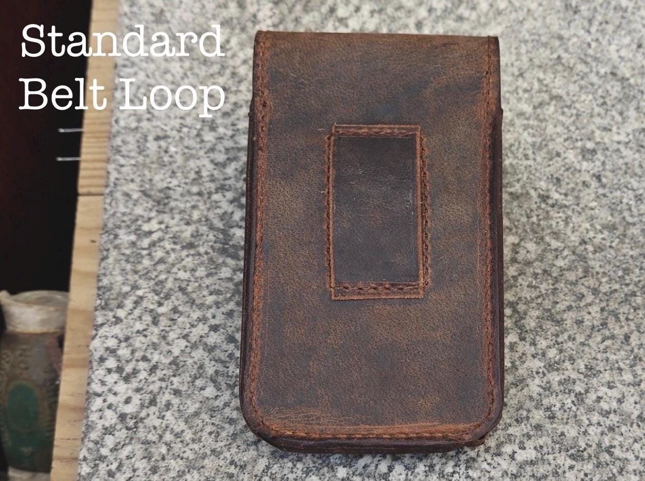 No-Scratch Leather Phone Holster, Mechanic Phone Case, Handmade Full Grain, Made in USA