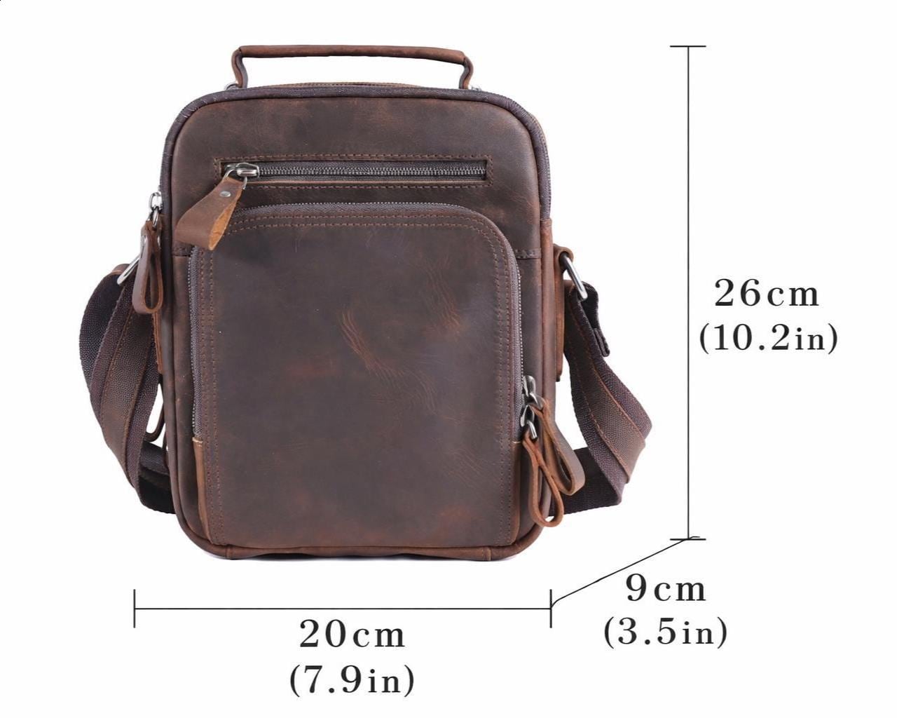 Personalized leather messenger crossbody bag - view 8