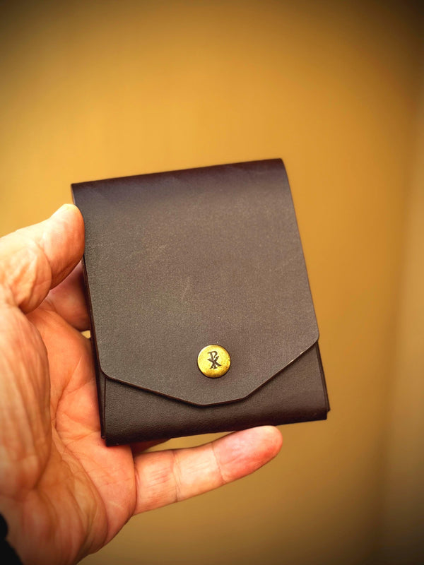 Handmade Italian Leather Wallet, Minimalist Card Holder with Pen Loop, William Tyndale