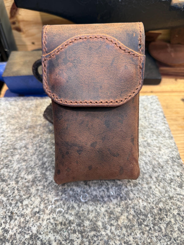 No-Scratch Leather Phone Holster, Mechanic Phone Case, Handmade Full Grain, Made in USA