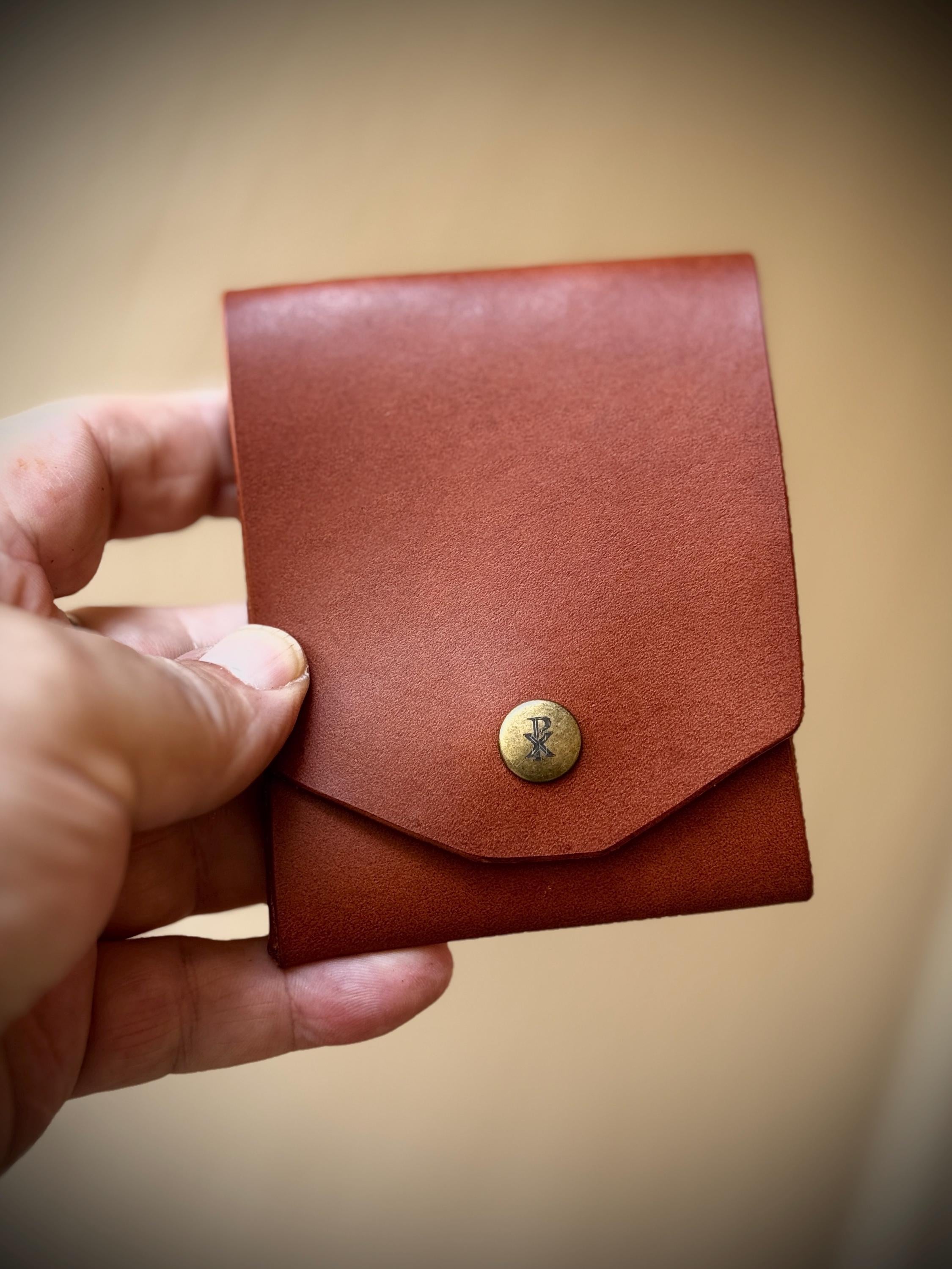 Handmade Italian Leather Wallet, Minimalist Card Holder with Pen Loop, William Tyndale