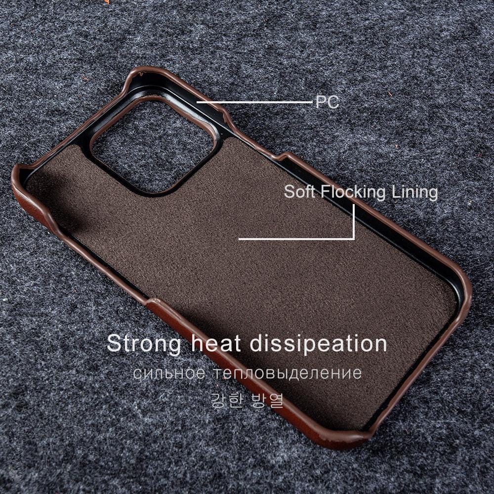 Handmade Leather iPhone Case, Full Grain Leather Cover for iPhone 17 16 15 14 13