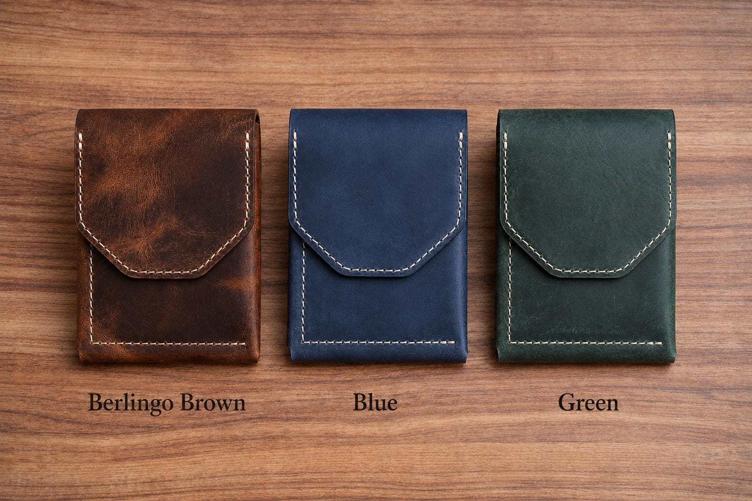 Personalized Full Grain Leather Cash Wallet for Men, Slim Front Pocket Card Holder, Handmade Minimalist Magnetic Flap Wallet, Gift for Him
