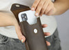 Handmade Crazy Horse Leather Phone Holster with Belt Loop, Custom Fit Case For iPhone