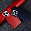 Handmade Leather iPhone Case, Full Grain Leather Cover for iPhone 17 16 15 14 13