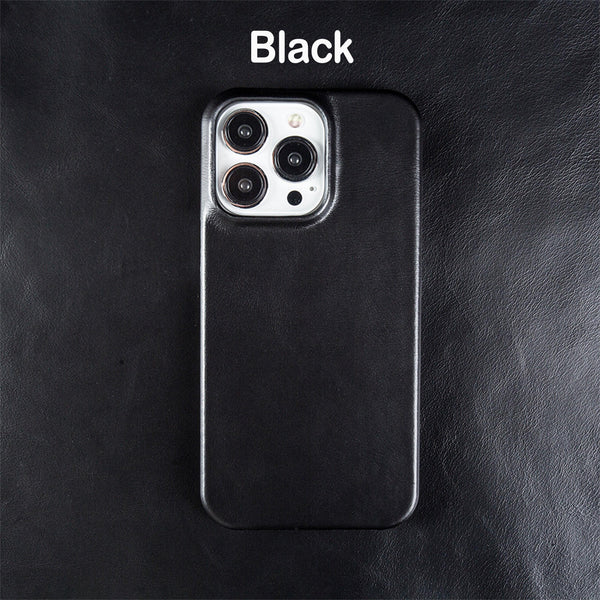 Handmade Leather iPhone Case, Full Grain Leather Cover for iPhone 17 16 15 14 13
