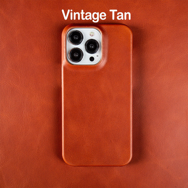 Handmade Leather iPhone Case, Full Grain Leather Cover for iPhone 17 16 15 14 13
