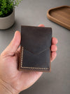 Leather Cash Wallet, Personalized Minimalist Leather Flap Wallet for Men, Slim Front Pocket Wallet, Gift For Father, Husband, Boyfriend, Dad