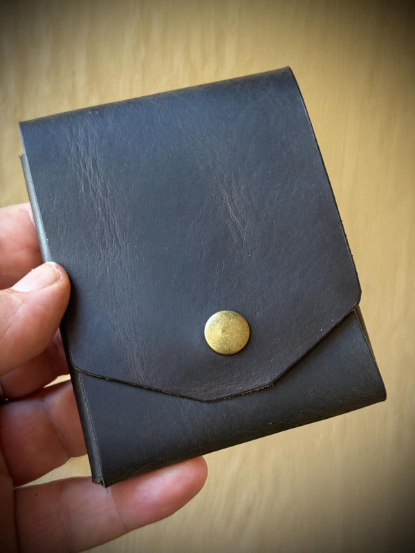 Handmade Italian Leather Wallet, Minimalist Card Holder with Pen Loop, William Tyndale
