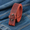 Leather Belt Without Buckle 1 1\2 Belt for your buckle | Brown leather no buckle belt | Buffalo Leather Belt for men | snap on leather belt