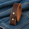 Leather Belt Without Buckle 1 1\2 Belt for your buckle | Brown leather no buckle belt | Buffalo Leather Belt for men | snap on leather belt