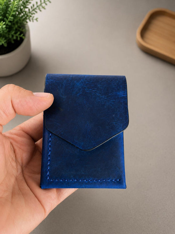 Leather Cash Wallet, Personalized Minimalist Leather Flap Wallet for Men, Slim Front Pocket Wallet, Gift For Father, Husband, Boyfriend, Dad
