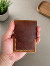 Leather Cash Wallet, Personalized Minimalist Leather Flap Wallet for Men, Slim Front Pocket Wallet, Gift For Father, Husband, Boyfriend, Dad