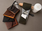 Leather Cash Wallet, Personalized Minimalist Leather Flap Wallet for Men, Slim Front Pocket Wallet, Gift For Father, Husband, Boyfriend, Dad