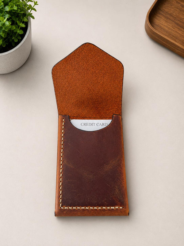 Leather Cash Wallet, Personalized Minimalist Leather Flap Wallet for Men, Slim Front Pocket Wallet, Gift For Father, Husband, Boyfriend, Dad