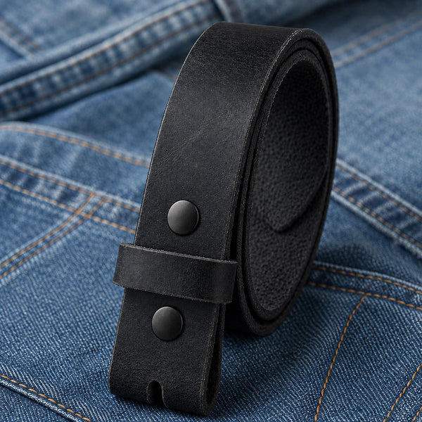 Leather Belt Without Buckle 1 1\2 Belt for your buckle | Brown leather no buckle belt | Buffalo Leather Belt for men | snap on leather belt