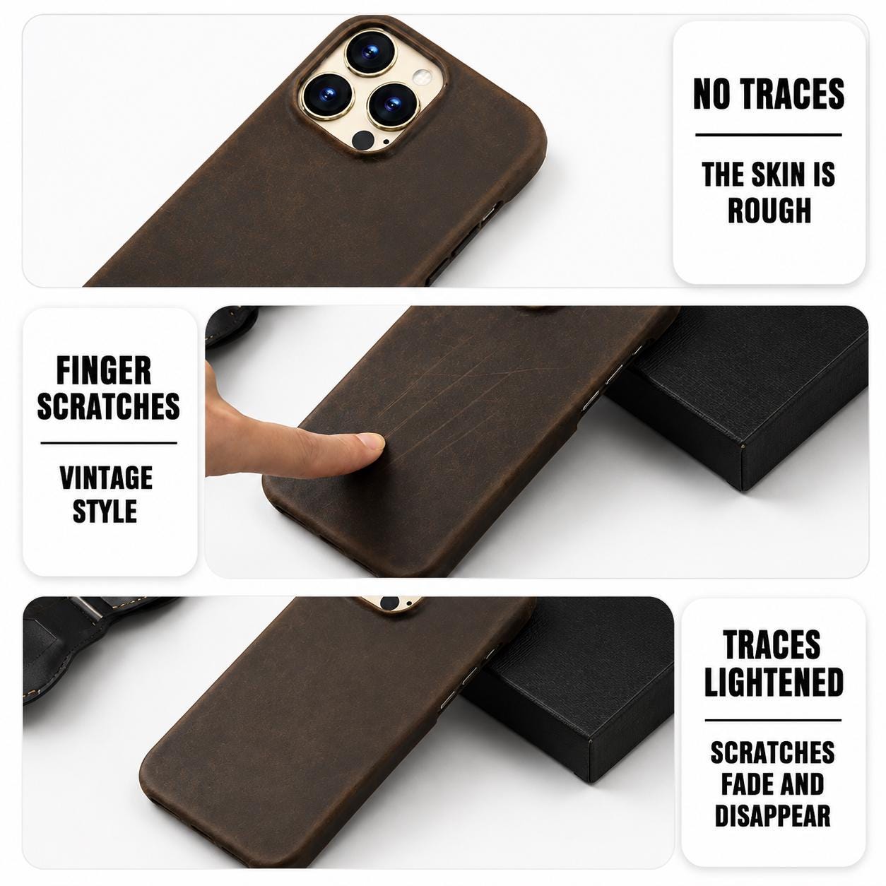 Luxury MagSafe Leather Case, Full Grain Cowhide Cover for iPhone-17 Air & 16/15 Series