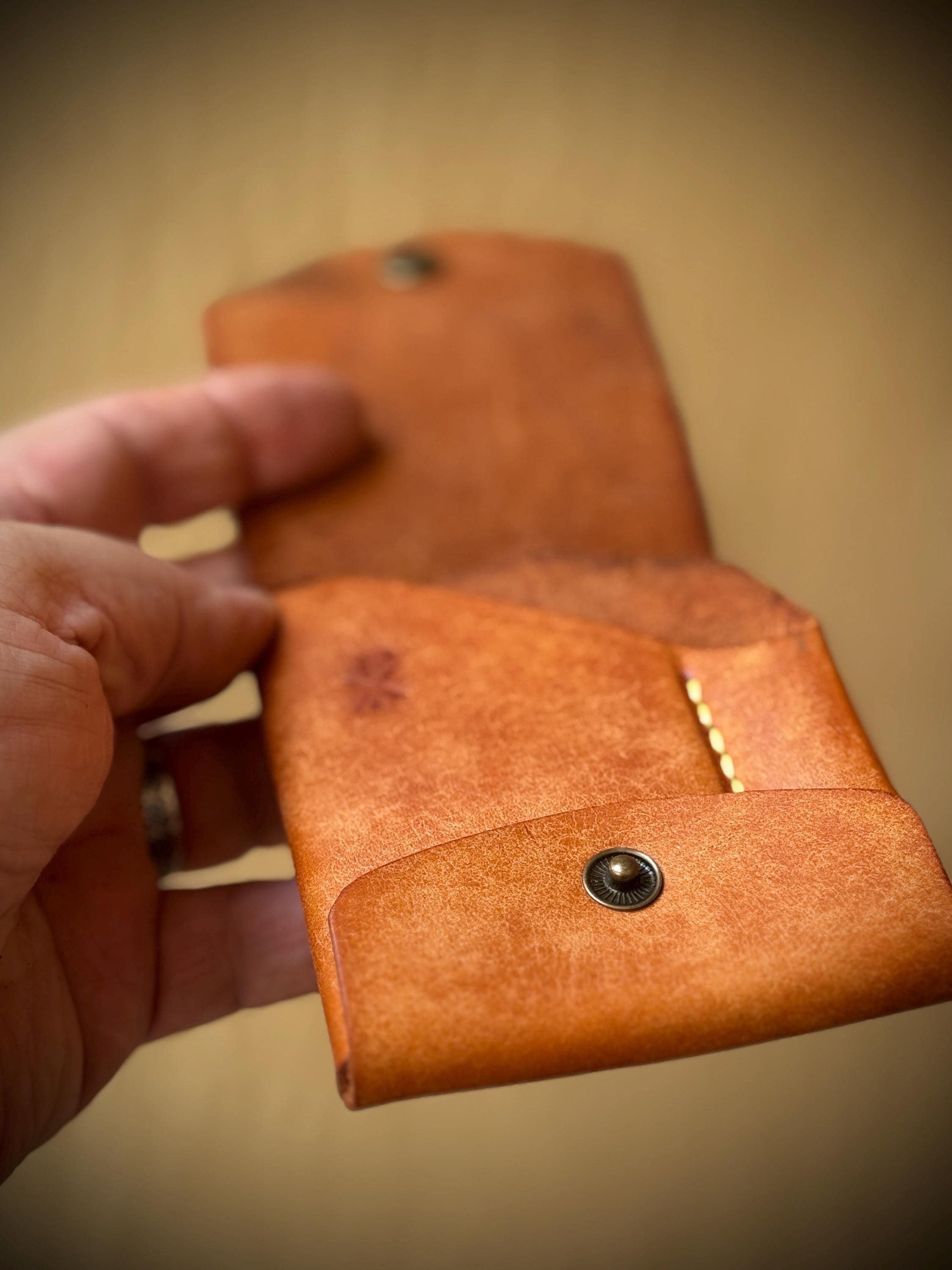 Handmade Italian Leather Wallet, Minimalist Card Holder with Pen Loop, William Tyndale