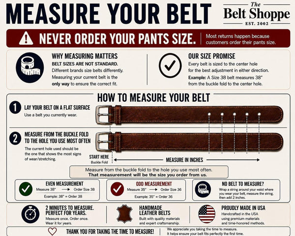 Men's Leather Dress Belt 1.25" Wide - Black, Burgundy, Tan - Made in USA